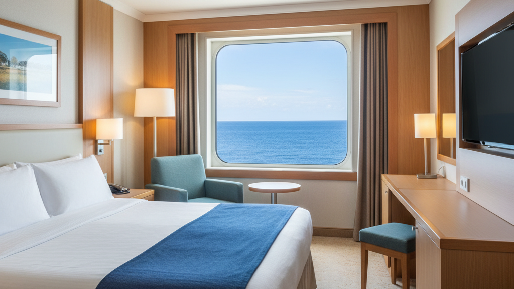 Oceanview cabin with picture window and ocean view