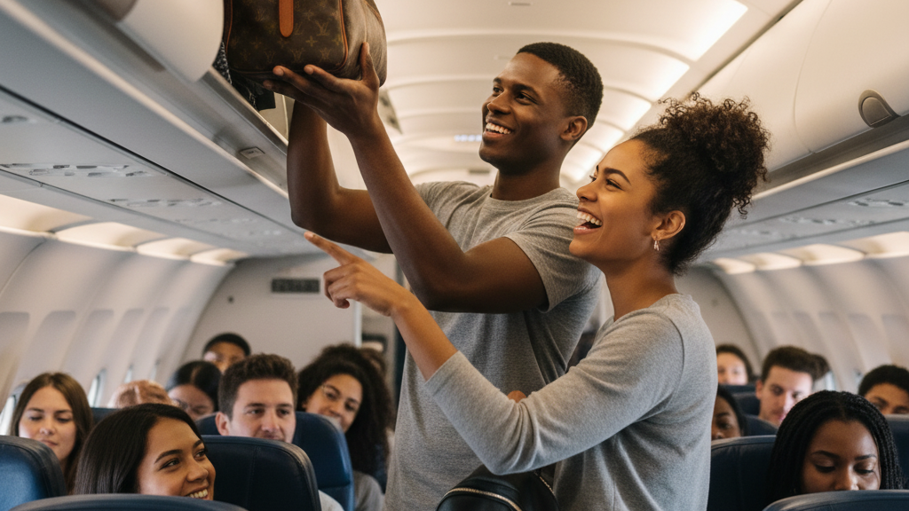 Carry-on luggage at airport demonstrating efficient travel packing tips