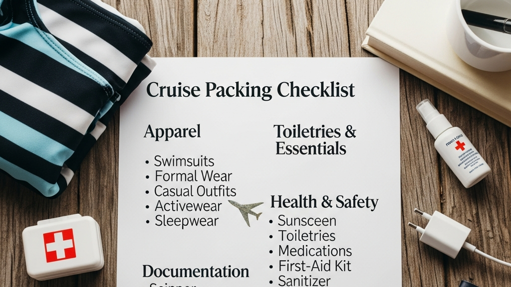Lifestyle Cruise Packing: Your Complete Checklist 6 Complete cruise packing checklist summary showing all essential categories for lifestyle cruise events