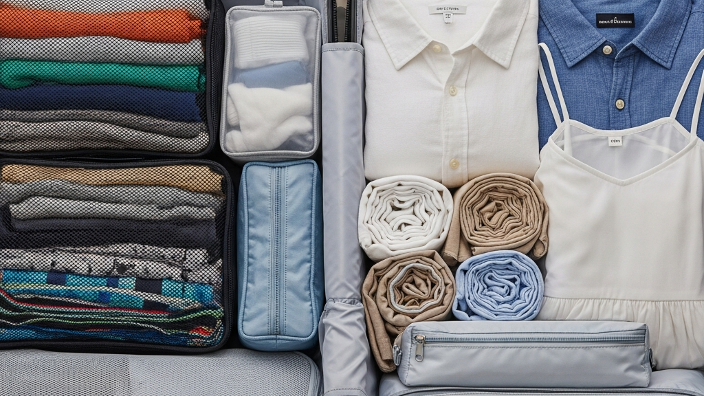Lifestyle Cruise Packing: Your Complete Checklist 5 Smart packing strategy with organized luggage using packing cubes and rolling technique for cruise event