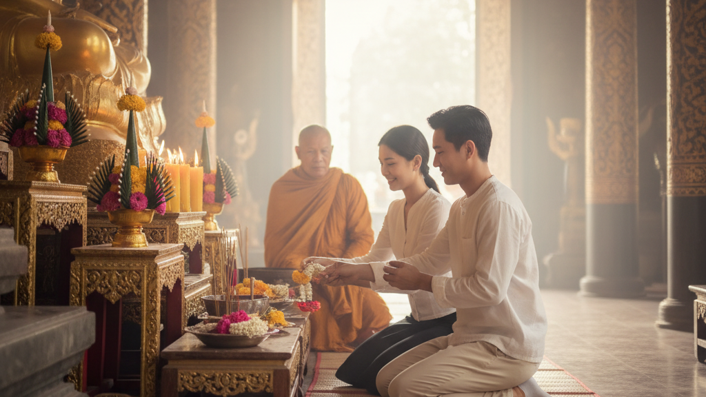 Travelers respecting cultural customs showing international travel etiquette and awareness