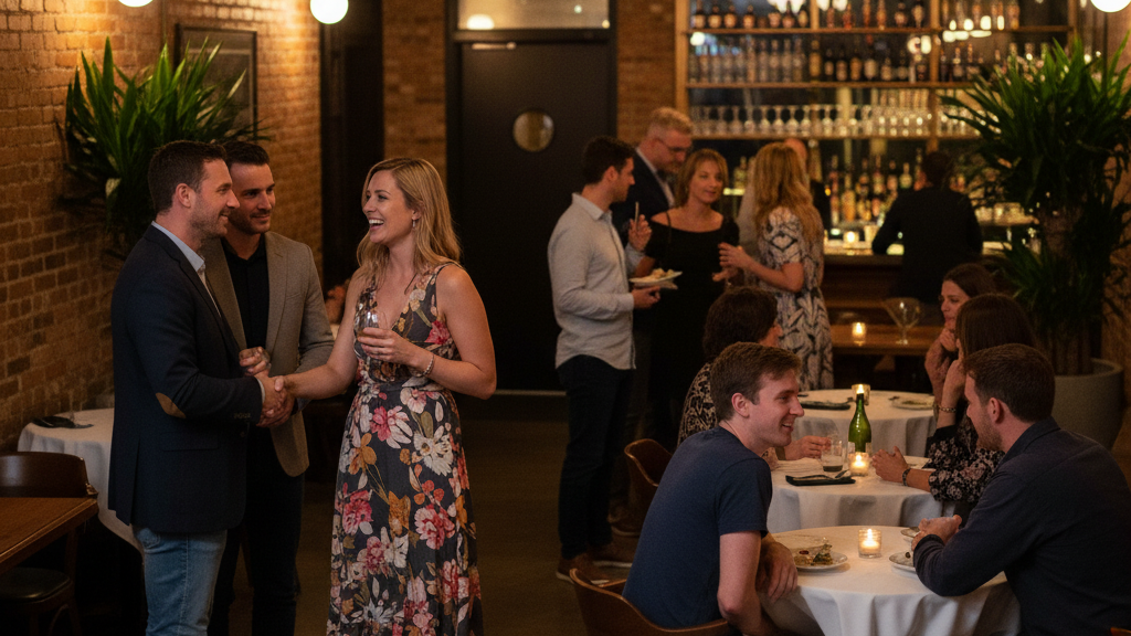 First Lifestyle Event: What to Expect and How to Prepare 3 Lifestyle community meet and greet event at restaurant with couples socializing in welcoming atmosphere at their first lifestyle event