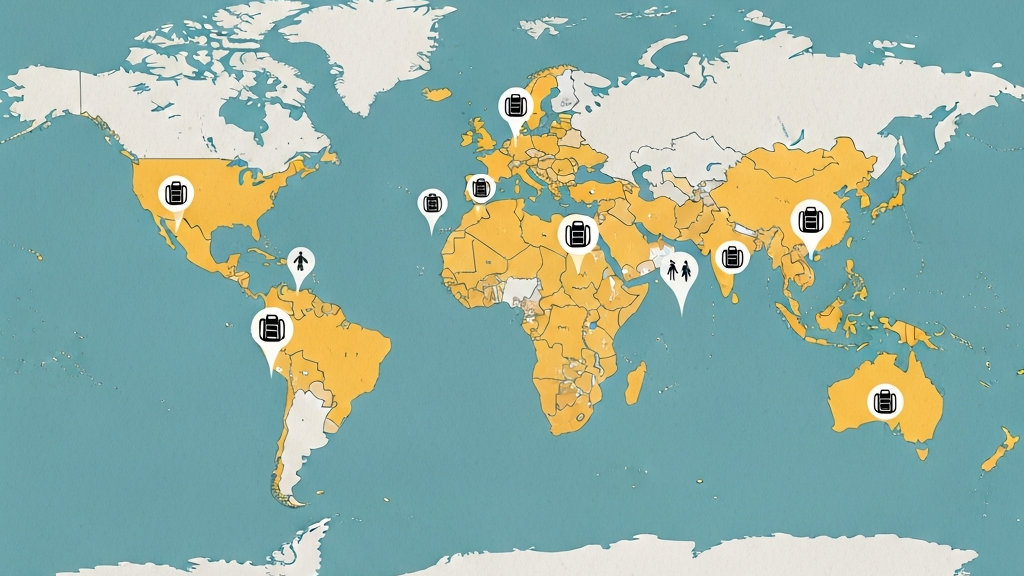 World map highlighting best solo-friendly travel guide destinations for independent travelers