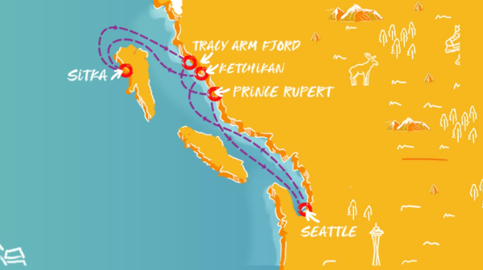 Virgin Voyages Cruise: Alaska, Fjords & More 1 virgin-voyages-seattle-ketchikan-sitka-tracy arm fjord-prince rupert