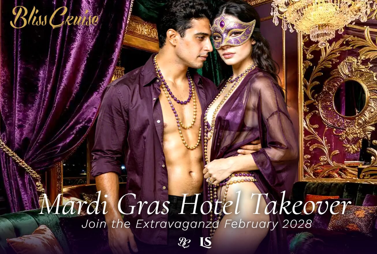 bliss cruise mardi gras new orleans hotel takeover february 2028