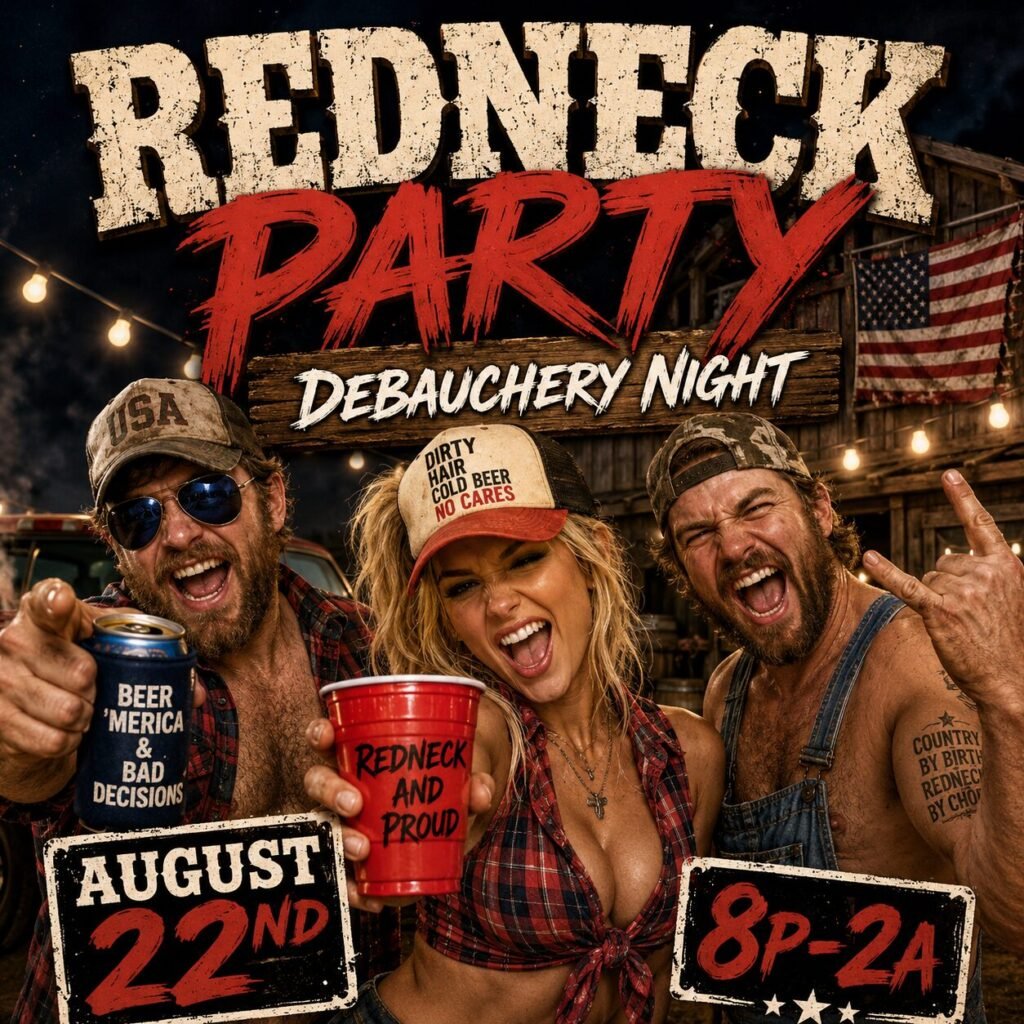 Redneck Party ~ Debauchery Night 1 event draft 1782524506 Redneck Aug 22 sq logo