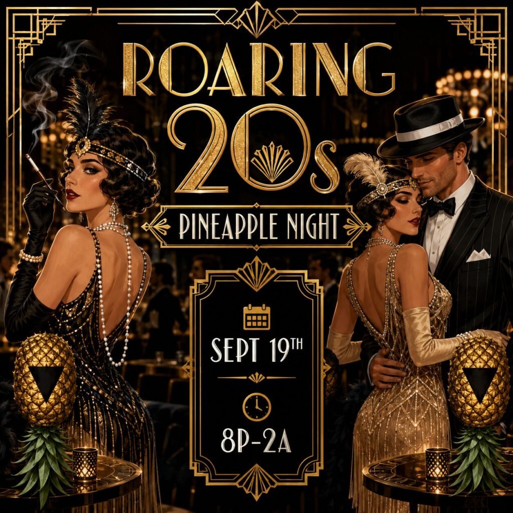Roaring 20's ~ Pineapple Night 1 event draft 1785181847 Roaring 20s Sept 19 sq logo