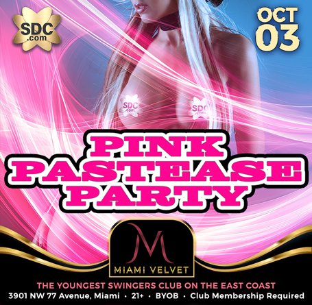 miami velvet pink pastease party