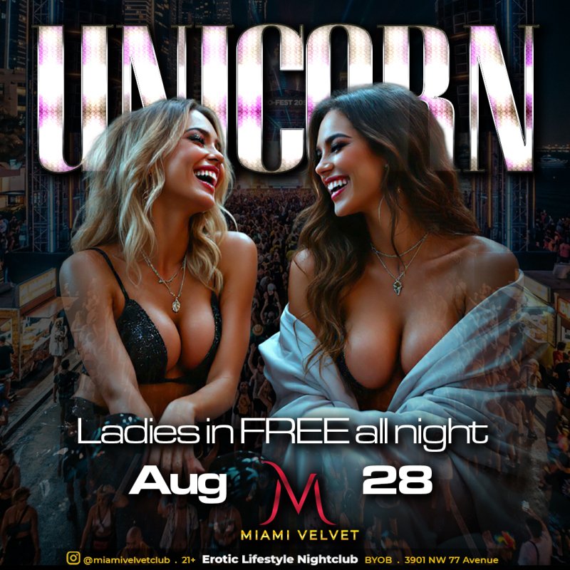 miami velvet unicorn ladies night