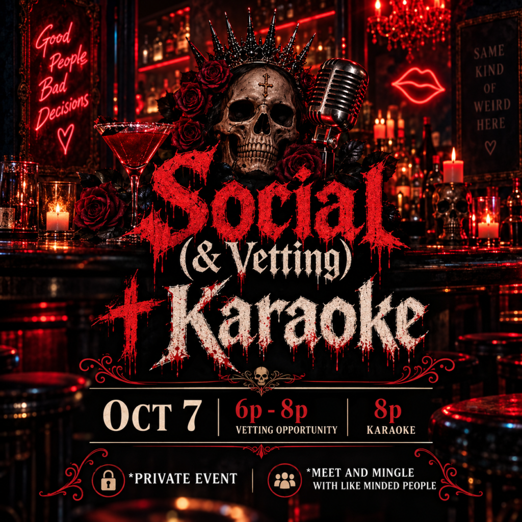 Social & Vetting + Karaoke 1 event draft 1788652396 Social Oct 7 sq logo